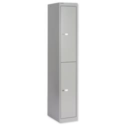 Bisley Locker Deep Steel 2-Door W305xD457xH1802mm Goose Grey Ref CLK182-73