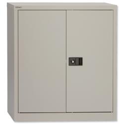 Trexus Two Door Steel Storage Cupboard 914x400x1000mm Grey Ref 395033
