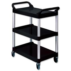 Rubbermaid 3 Tier Utility Cart Scratch Resistant Black Ref 3424-88-BLA