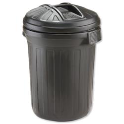 Refuse Bin Secure Push On Lid 80 Litre Black