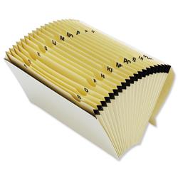 5 Star Office Economy Expanding File with Flap 19 Pockets A-Z Foolscap Cream
