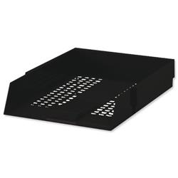 5 Star Office Letter Tray High-impact Polystyrene Foolscap Black