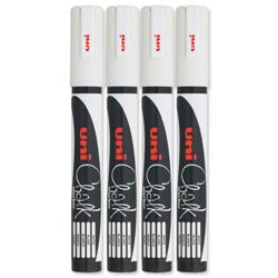 White Uni Chalk Marker Broad Bullet Tip PWE-5M Line Width 1.8-2.5mm Ref 5046731