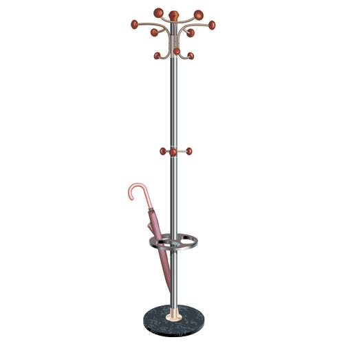 Buy Hat and Coat Stand Tubular Steel with Umbrella Holder 9 Pegs 3