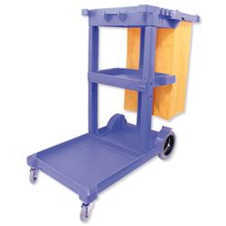 Mobile Janitorial Trolley Multifunctional Supplied Unassembled W460xD1140xH970mm