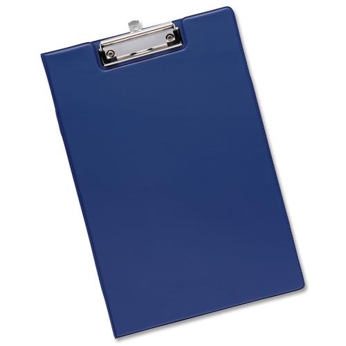 5 Star Office Foldover Clipboard with Front Pocket Foolscap Blue