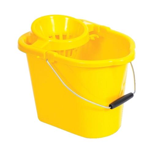 Oval Mop Bucket 12 Litre Yellow MBPY 05013174005424 Euroffice Ltd