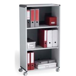 Fast Paper Mobile 3 Compartment Bookcase Grey/Charcoal Ref F381K211